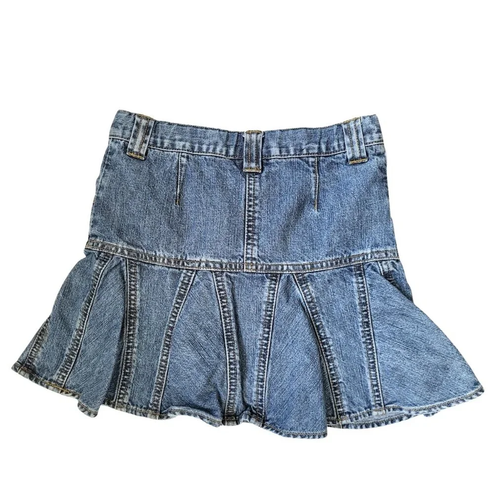 GYMBOREE Blue Adjustable Waist 100% Cotton Denim Jean Skort - Girls 8